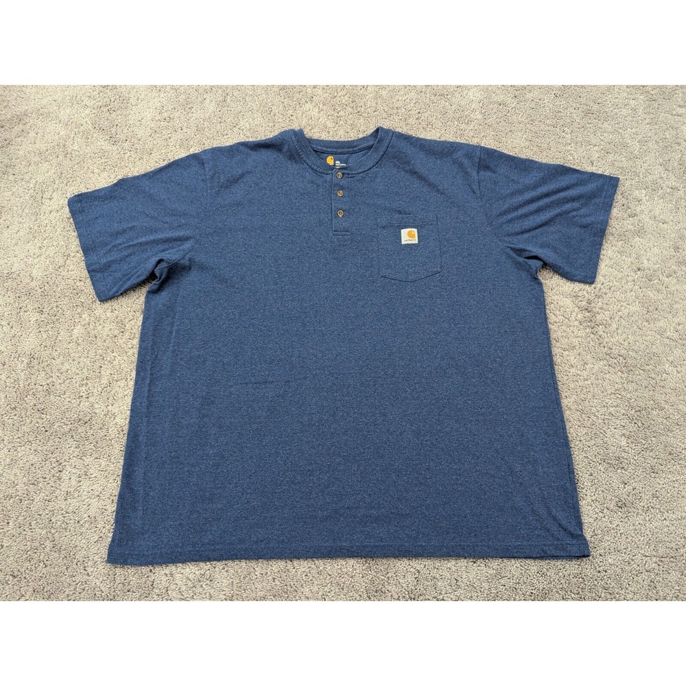 Carhartt T-shirt Men's 4XL Original Fit Workwear Blue Chest Pocket‎